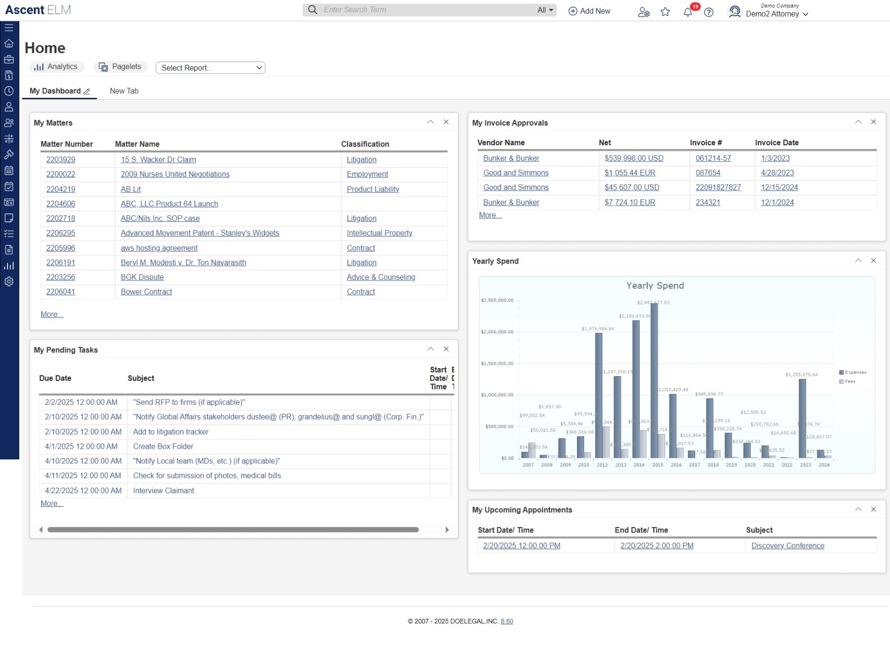 Contract Management module interface