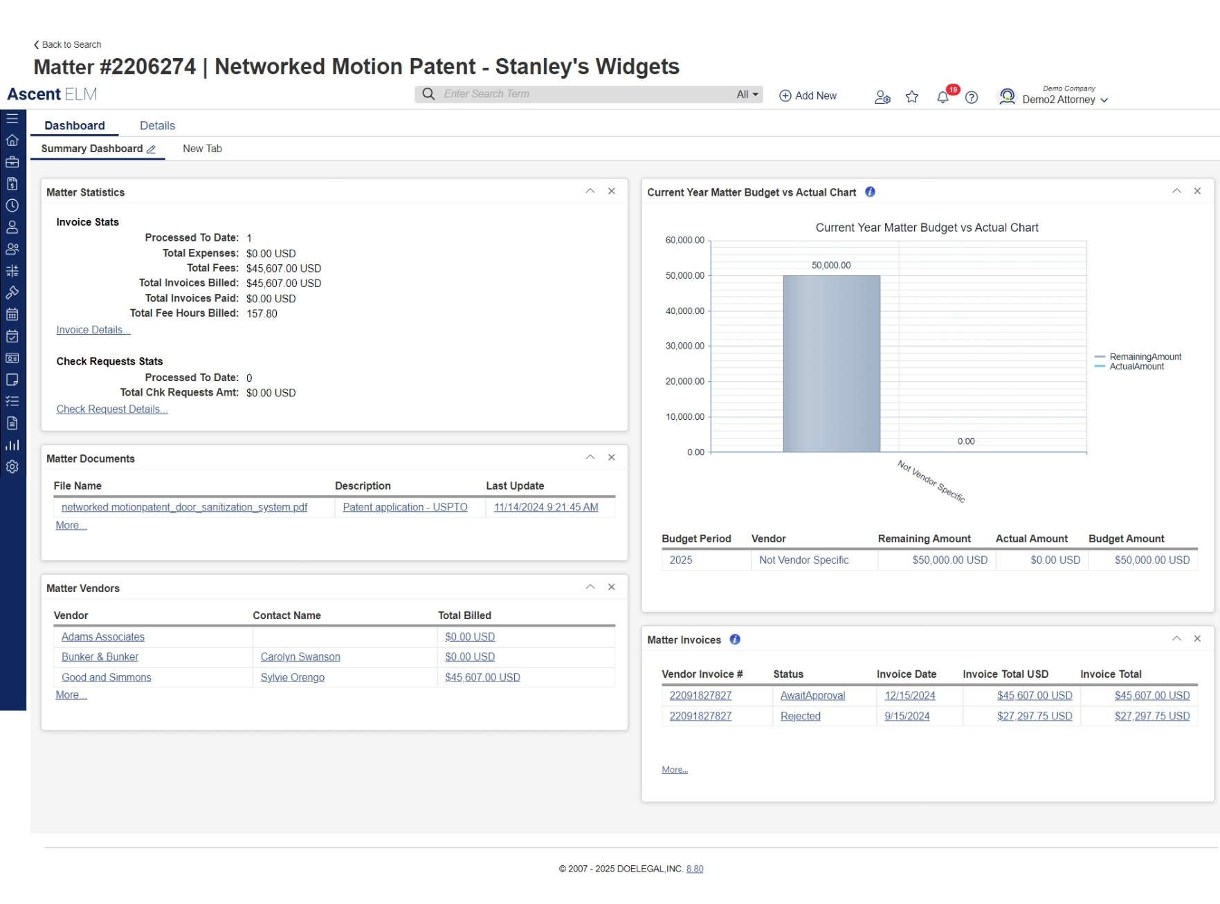 Contract Management module interface