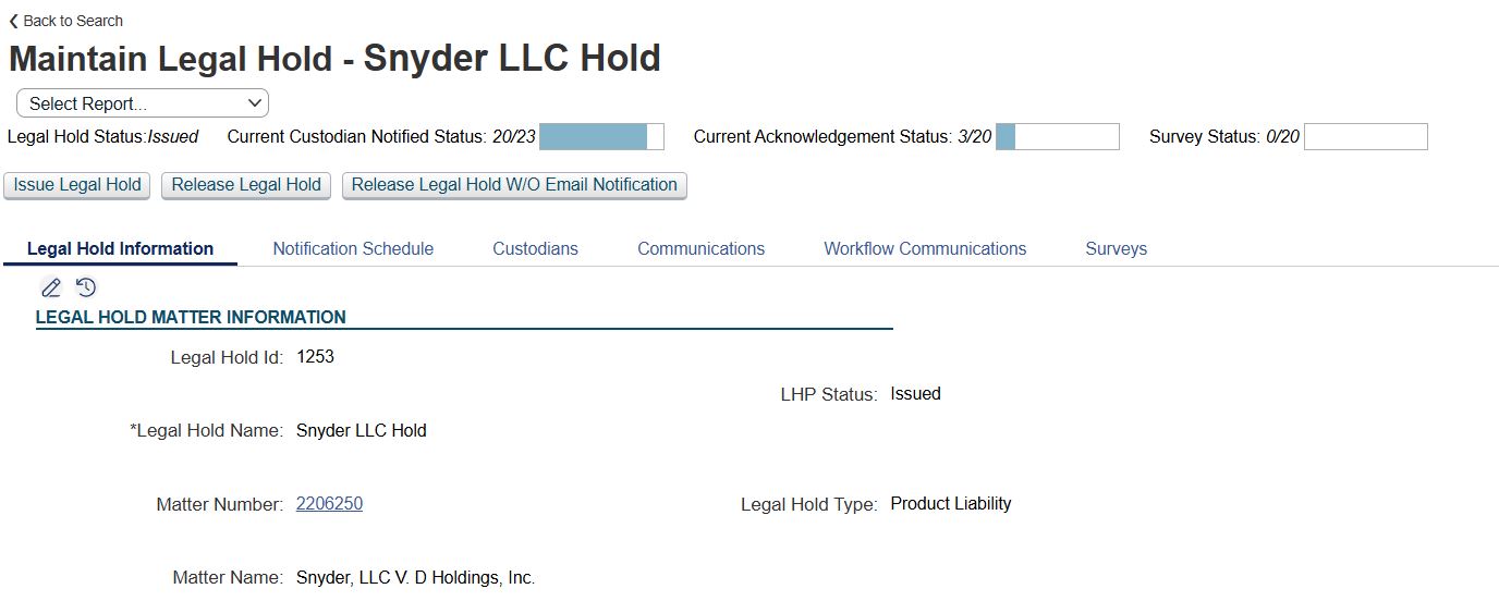 Contract Management module interface