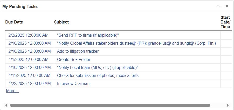 Contract Management module interface