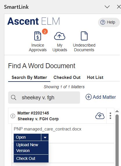 Contract Management module interface